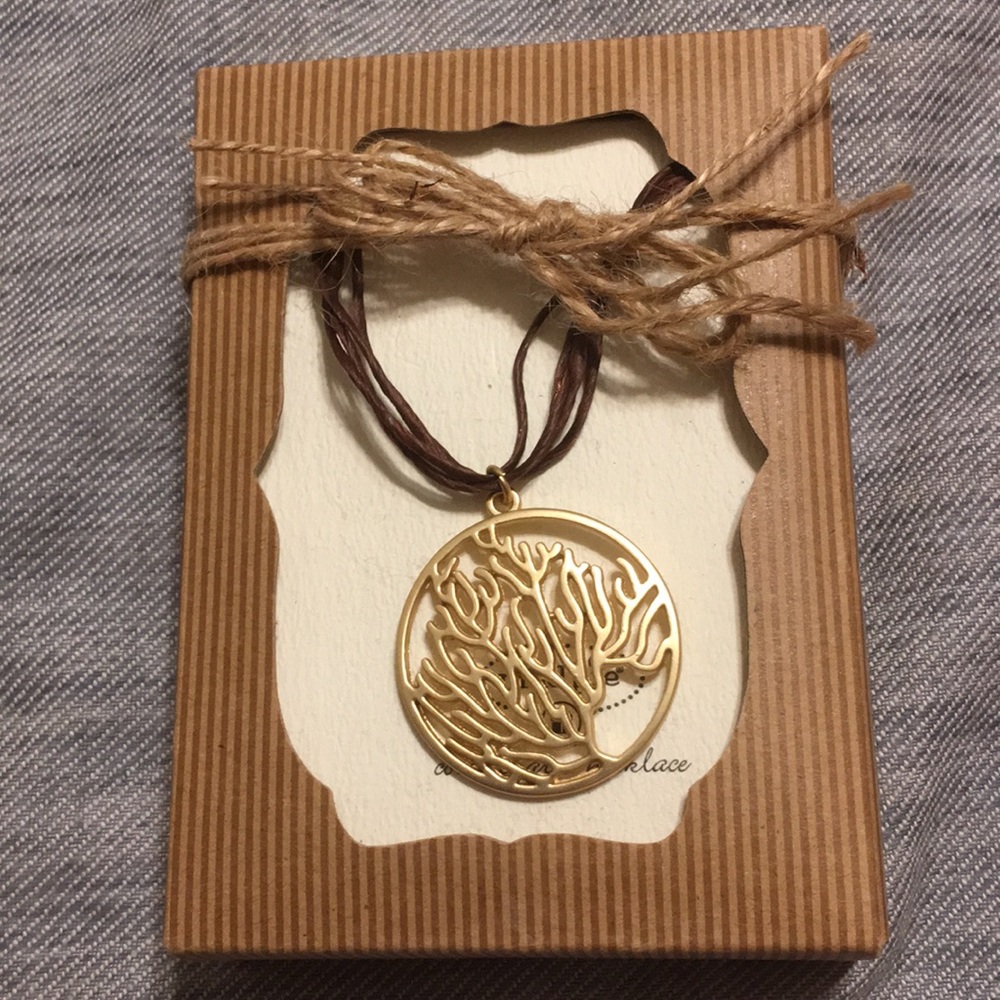 Coral charm necklace